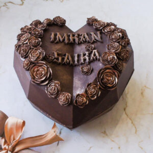Floral Chocolate Heart Cake