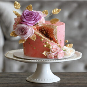 Floral Geode Cake