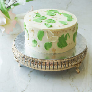 Green and White Palette Knife Cake